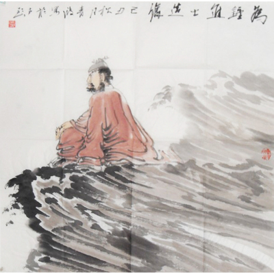 杜清波 中国美协会员  国画人物作品 69×69(1)